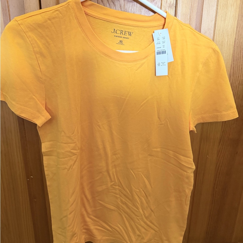 J. Crew Short-Sleeve Crewneck Tee in Bright Yellow-Orange